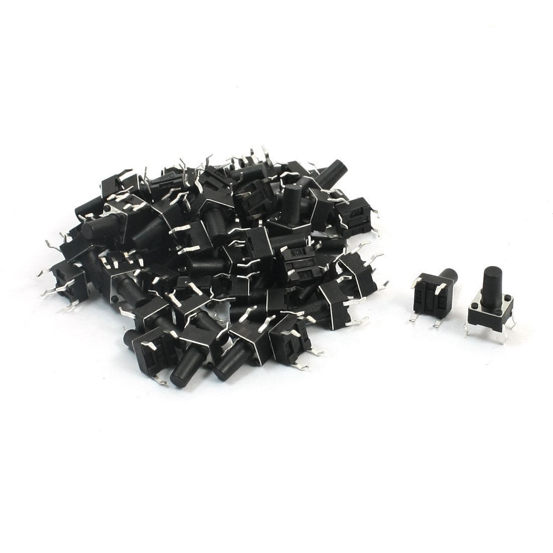 55Pcs Momentary Tact Tactile Push Button Switch 6x6x10mm 4-pin DIP