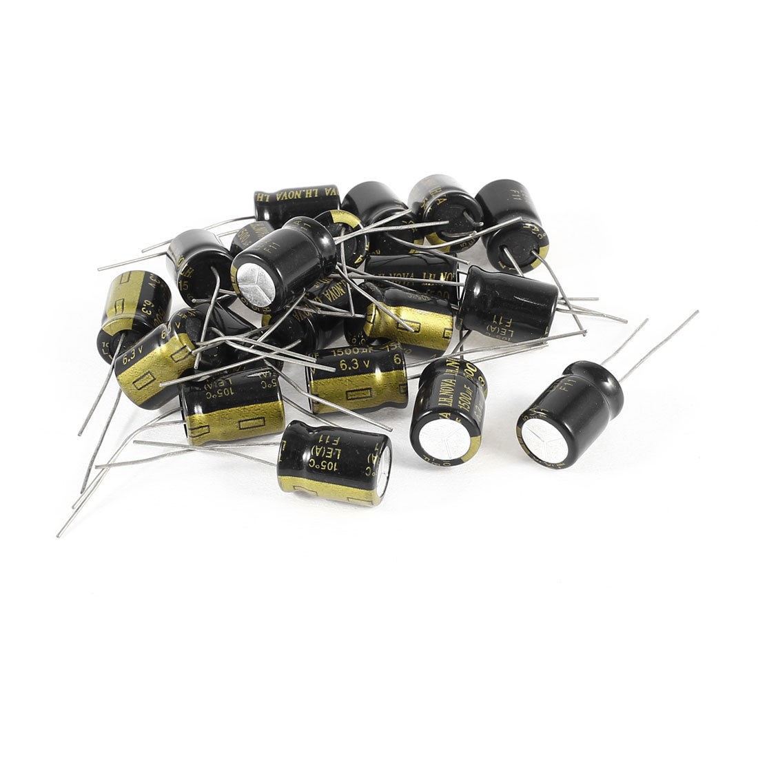 20 Pcs 1500uF 6.3V Radial Leads Aluminum Electrolytic Capacitors 10x15mm