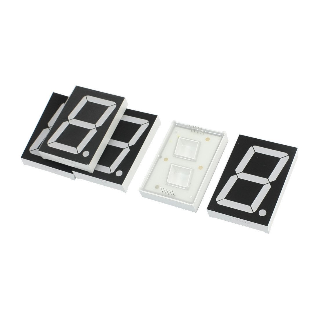 5Pcs Common Anode 10 Pin 1 Bit Red LED Display Digital Tube 70x48x12mm