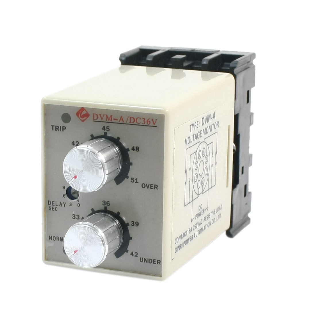 DVM-A/36V DC 36V Protective Adjustable Over/Under Voltage Monitoring Relay