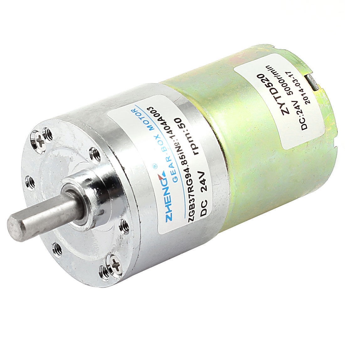 DC 24V 5000RPM 6mm Shaft Dia Speed Reduce Magnetic Electric Geared Box Motor