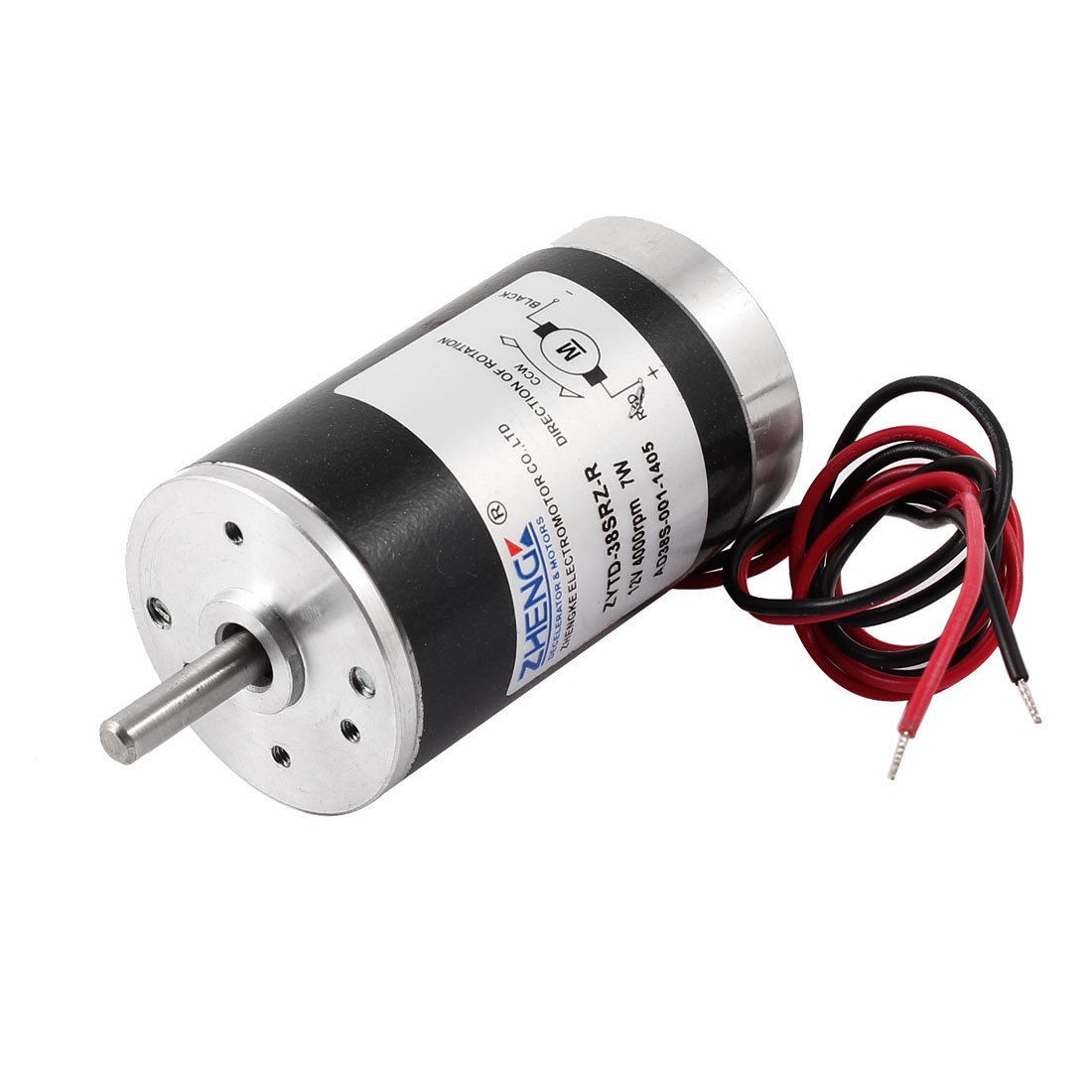 DC 12V 4000 RPM Speed 7W 5mm Dia Shaft Wired Connector Metal Electric Motor