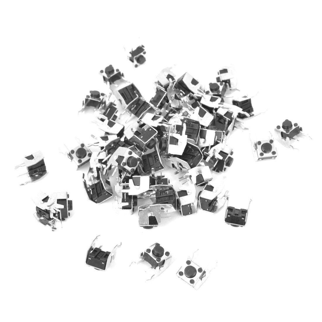 55 Pcs DIP PCB Fixed Bracket Sied Mounting Tact Switch Momentary 2pin 6x6x5mm