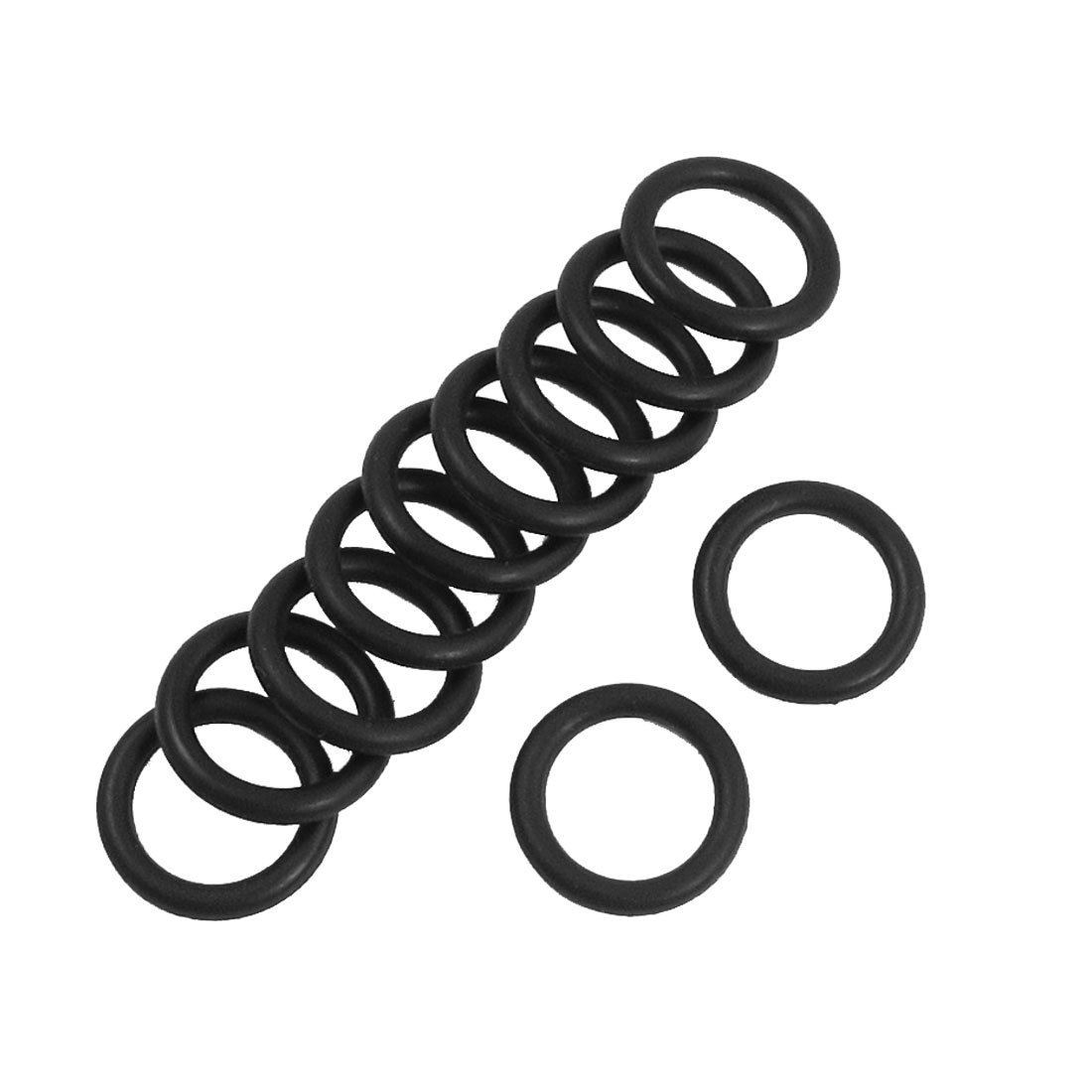 10 x 16mm Outside Dia 2.4mm Thick Oil Filter O Rings Black