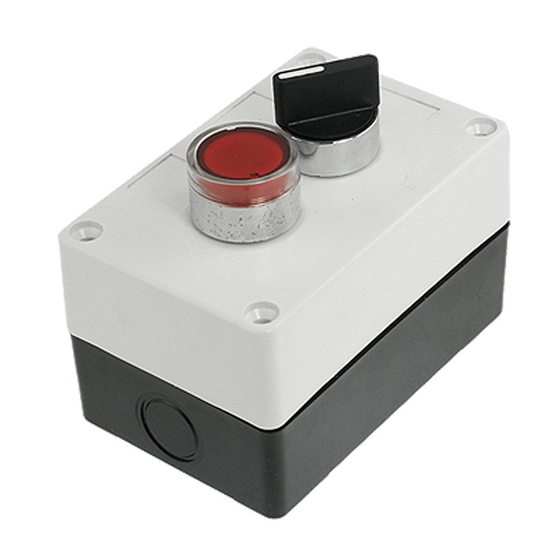 DC 12V Red Signal Lamp Momentary 3 Positions Rotary Push Button Switch Station