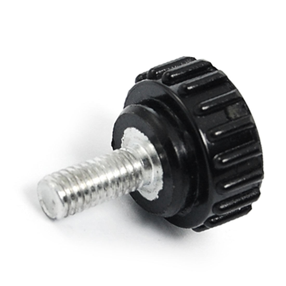 6mm Thread Diameter 22mm Head Knurled Grip Knob Black