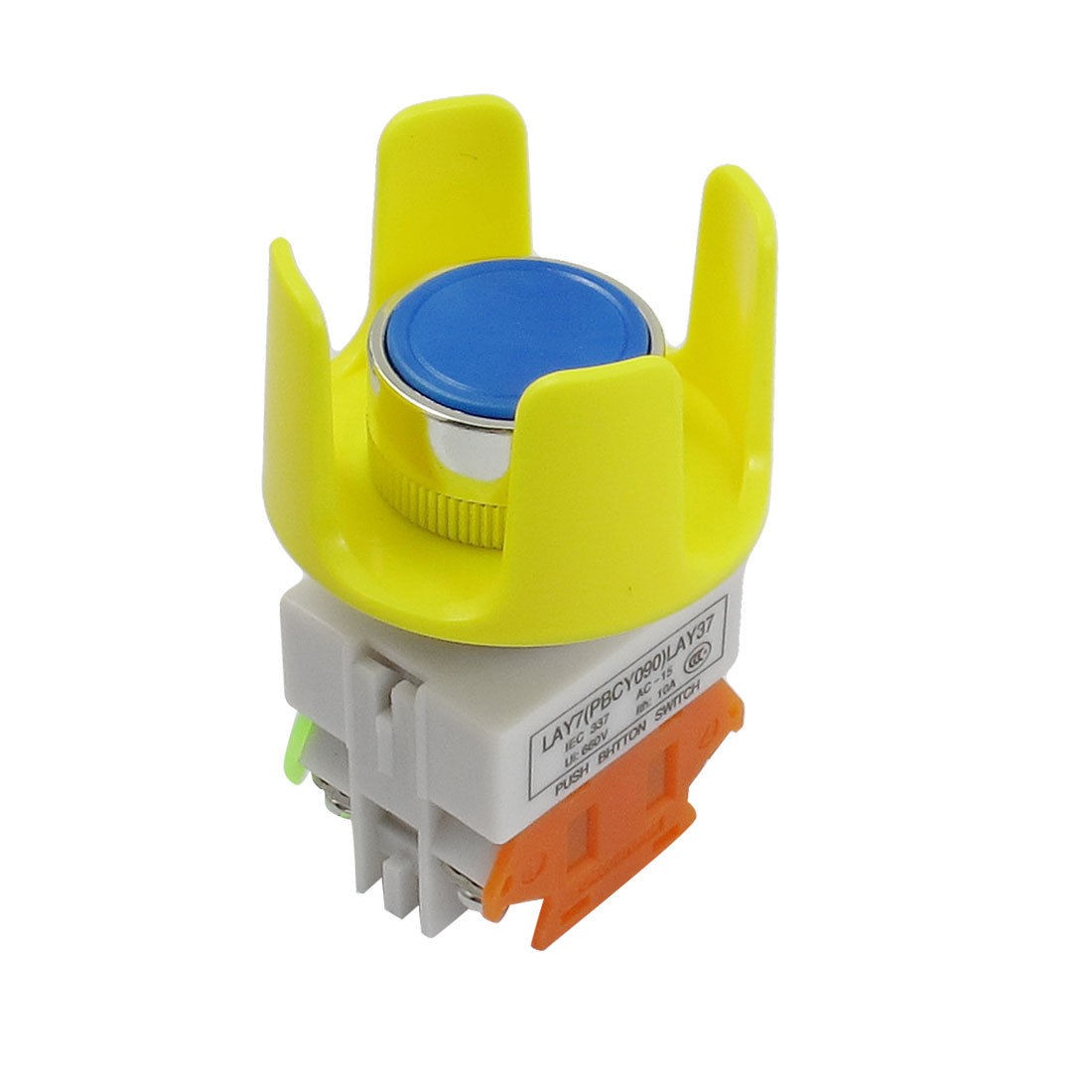 22mm Non Latching Contact 1 NO 1 NC 4 Screw Terminals Blue Push Button Switch