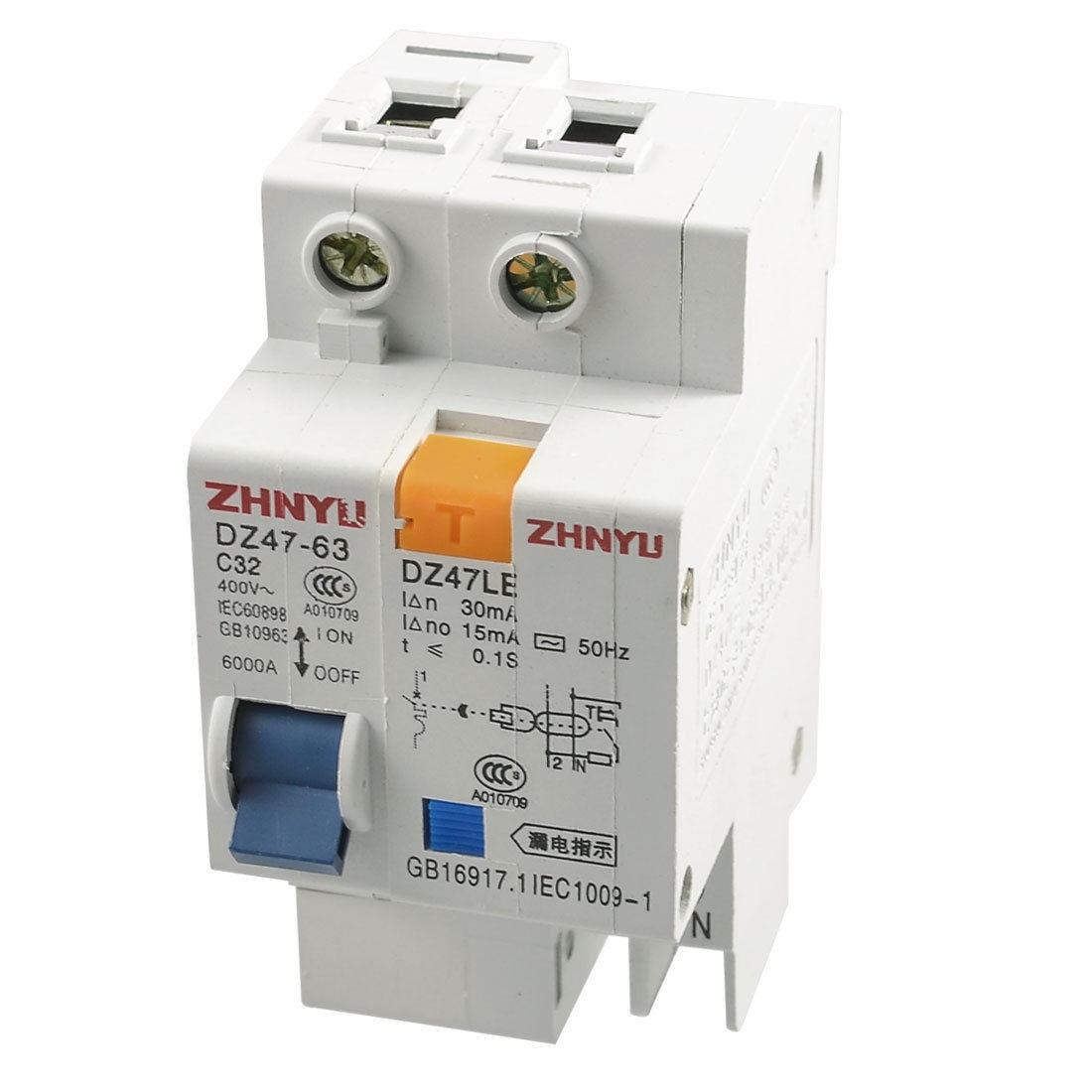 AC 400V 32A 1P+N Overload Protection ELCB Earth Leakage Circuit Breaker