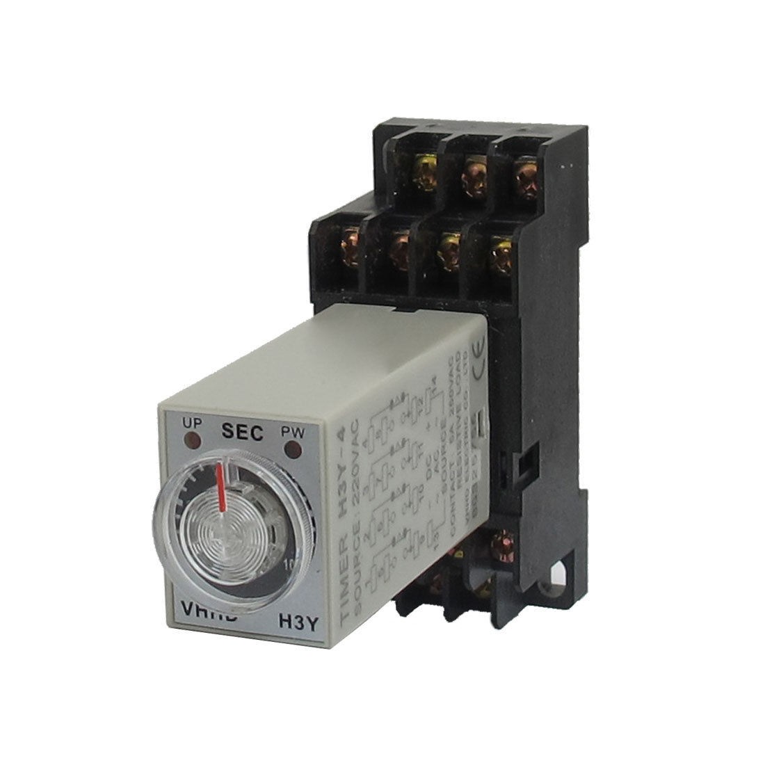 AC 220V H3Y-4 0-10S 4PDT 14 Pins Power on Time Delay Relay w Socket