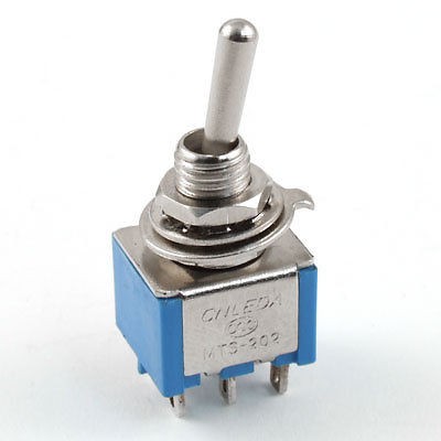 AC 3A/250V 6A/125V 6 Pin DPDT On/On 2 Position Mini Toggle Switch Blue