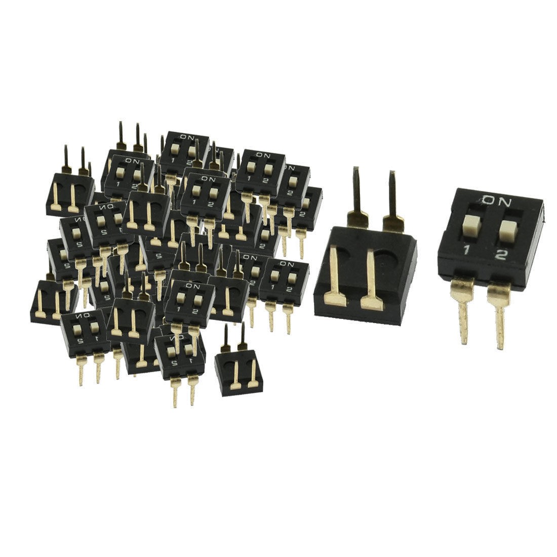 70 Pcs 2.54mm Pitch 2 Position Slide Type DIP Switches