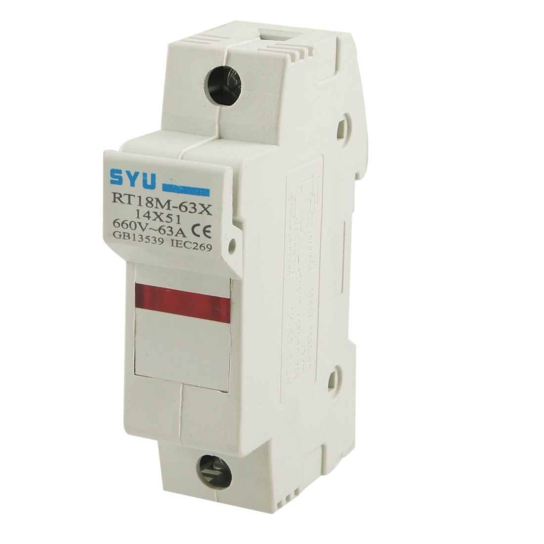 AC 660V 63A 50x13mm Single Pole Cylindrical Fuse Holder