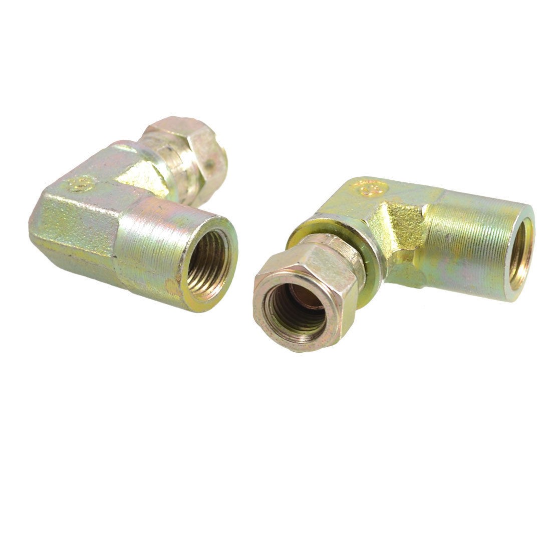 2 x Swivel Nut 1 4" PT Thread Elbow Hose Connectors Hydraulic Fittings