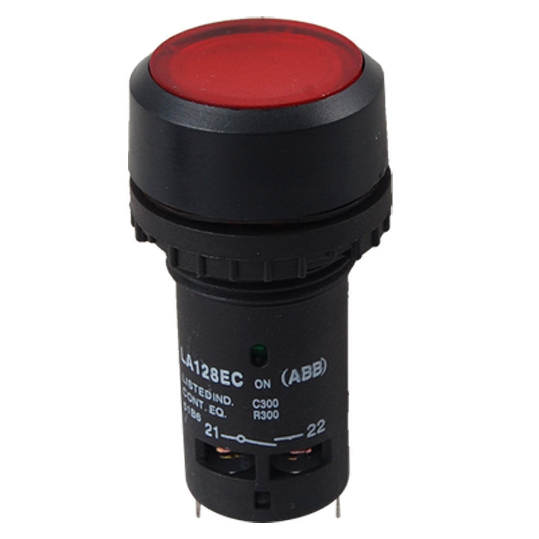 AC 220V Red Lamp Light Momentary Push Button Switch DPST 1 NO N/O 1 NC N/C New