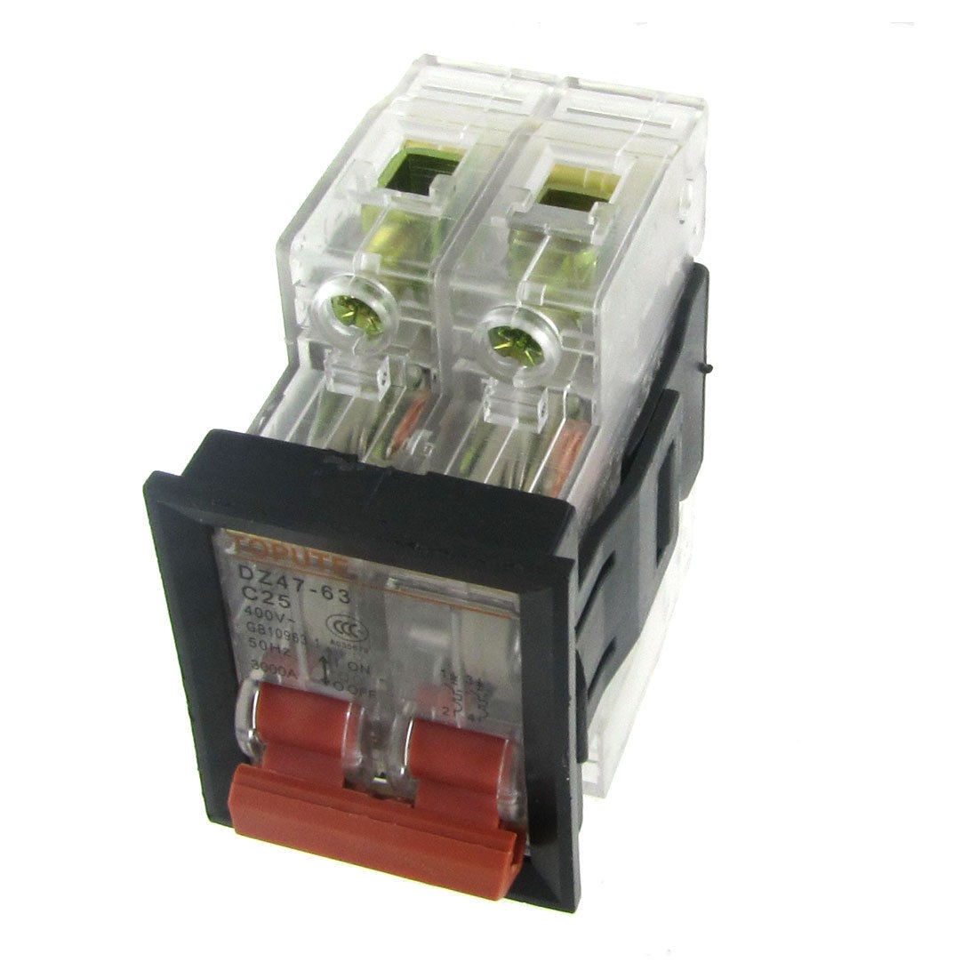 AC 400V 25A 2P Transparent Miniature Circuit Breaker with Mounting Bracket
