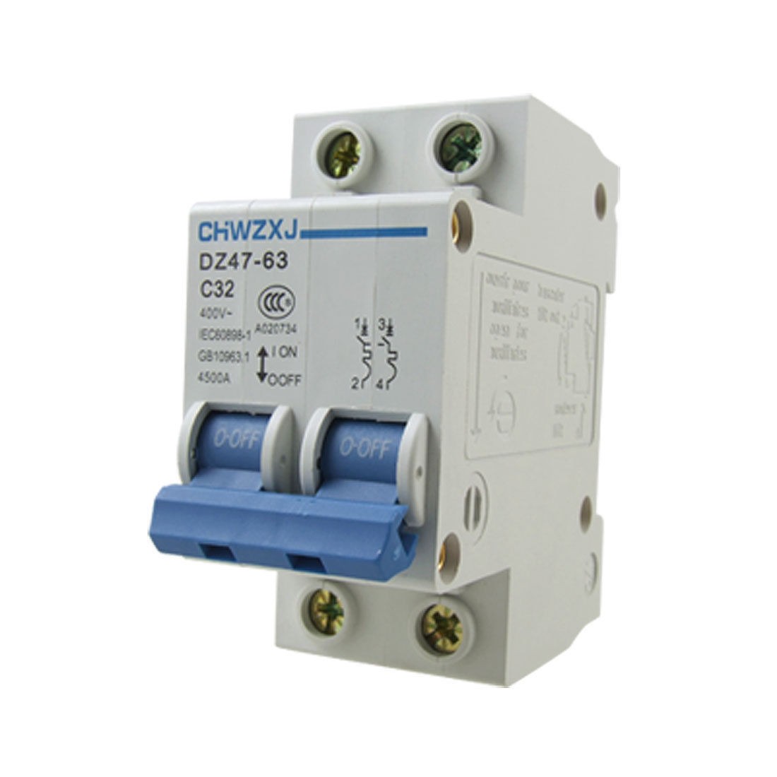 Double Pole 32A 400V Mini Overloaded Circuit Breaker