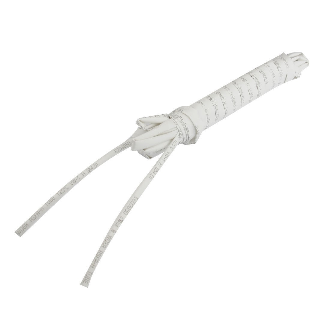 4M 13.1 Ft Long 4mm Dia. White Polyolefin Heat Shrinkable Tube
