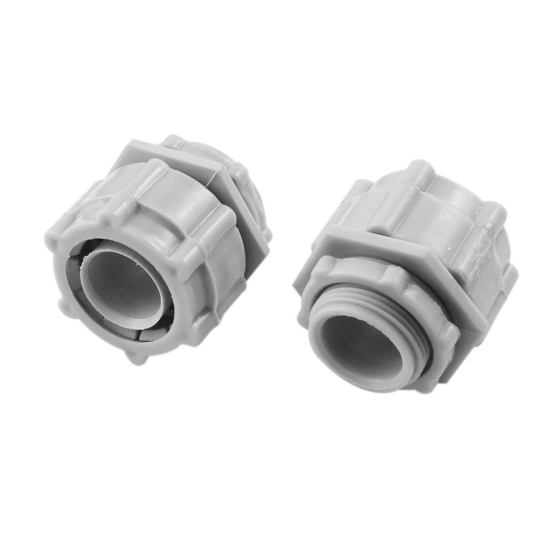 Grey Plastic Waterproof Cable Gland Connector 2 Pcs Yjsuj