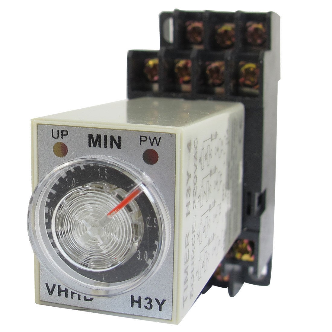 AC 220V 0-3 Minute 3min Timer Power On Delay Time Relay 14 Pin H3Y-4 + Socket