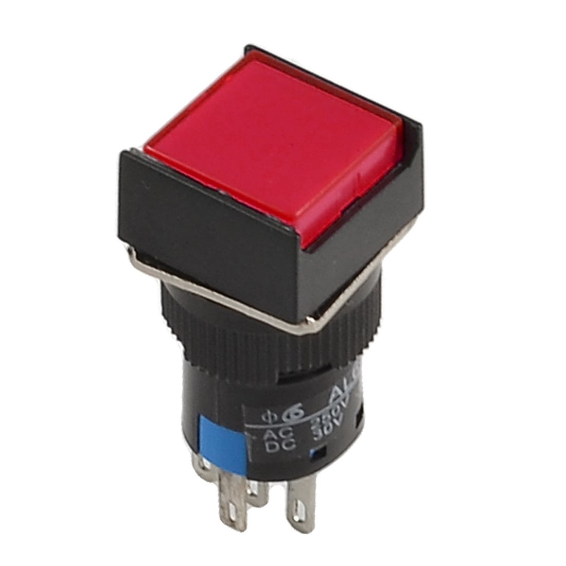5-Pin Terminal Red LED Light SPDT Momentary NO NC Push Button Switch 24V