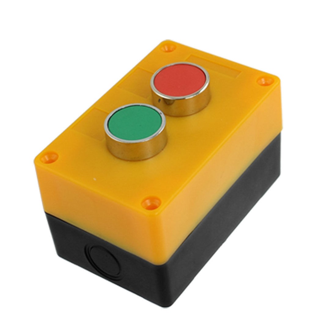 AC 400V 10A Green Red NO NC Momentary Flat Push Button Switch Control Box