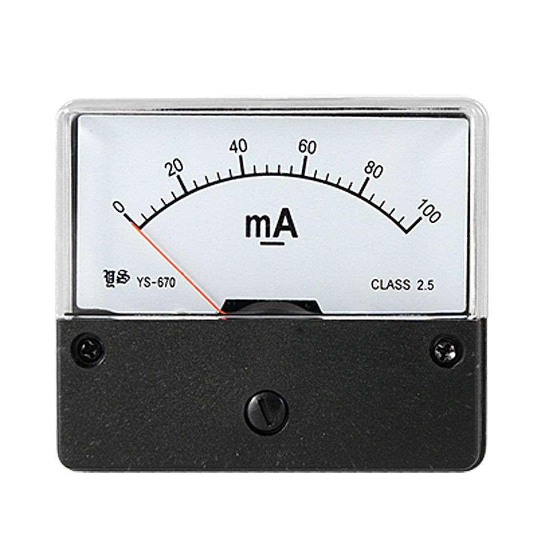 DC 0-100mA Rectangle Panel Mount Analog Meter Ammeter