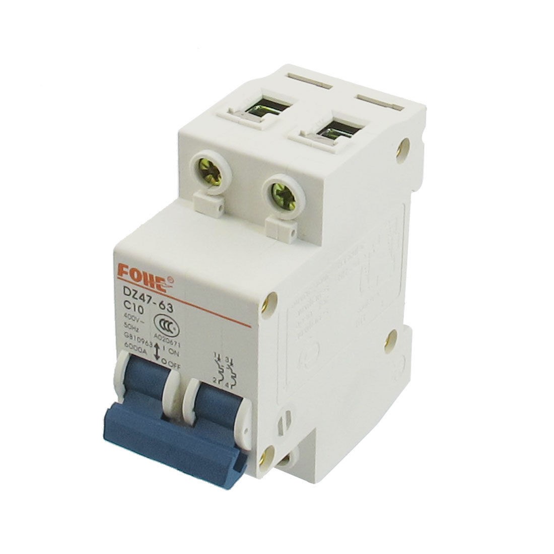 AC 400V 10A 2 Poles Overload Protection MCB Mini Circuit Breaker