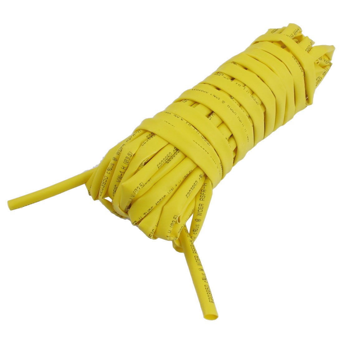 Ratio 2:1 3.5mm Dia Yellow Polyolefin Heat Shrinkable Tube 8M Long