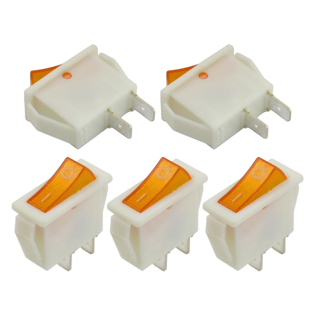 5 Pcs 2 Pin SPST On/Off Rocker Switch AC 15A 125V/250V