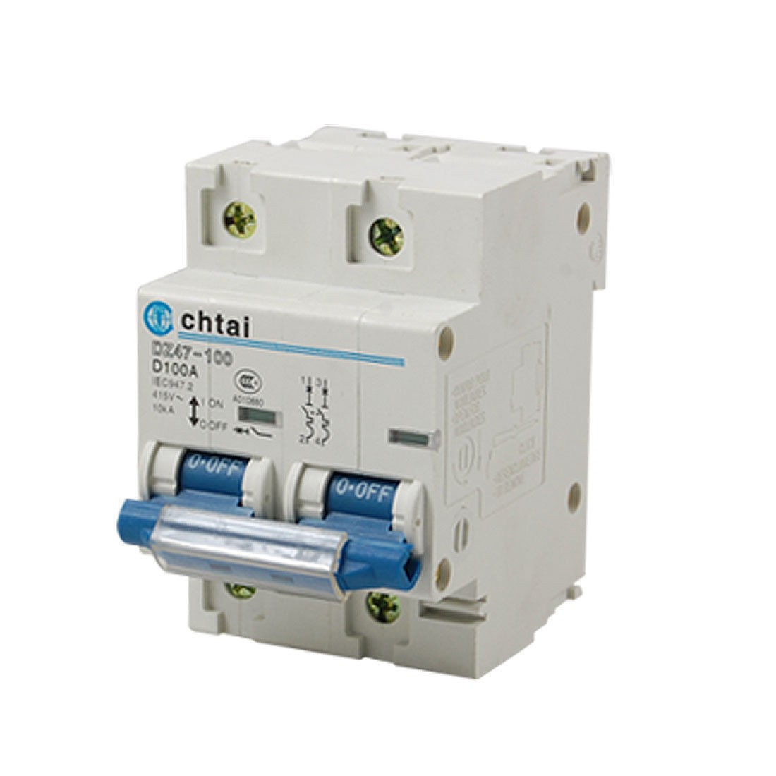 2 Pole 100A D Type DZ47-100 Electrical Mini Circuit Breaker