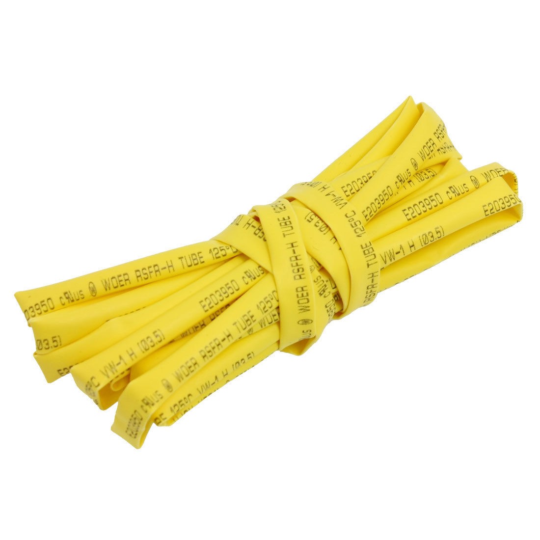 Ratio 2:1 3.5mm Dia Heat Shrinkable Tube Shrinking Tubing Yellow 2M 6.6Ft