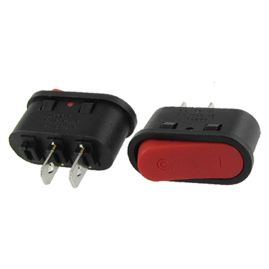10x Red Button 2 Pin SPST ON-OFF Snap In Boat Rocker Switch 6A/250V 10A/125V AC