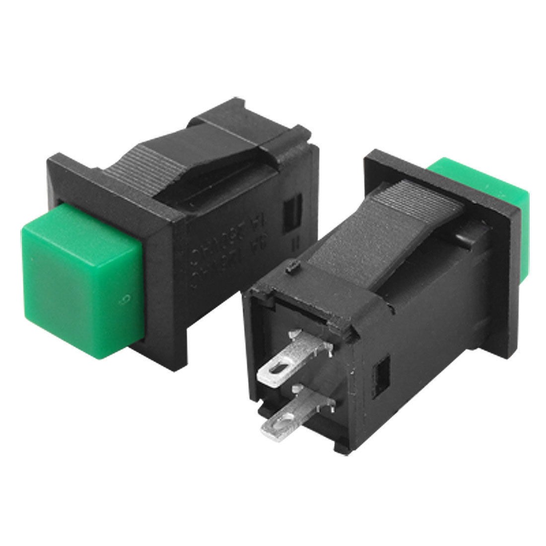 10 Pcs AC 125V/3A 250V/1A NO SPST Latching Green Cap Push Button Switch ON/OFF