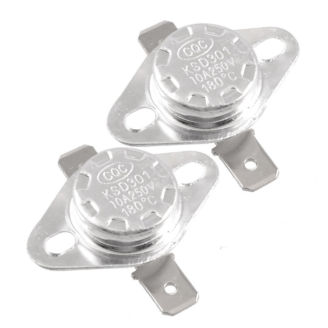 2 Pcs KSD301 180C Normal Closed Ceramic Thermostat Switch