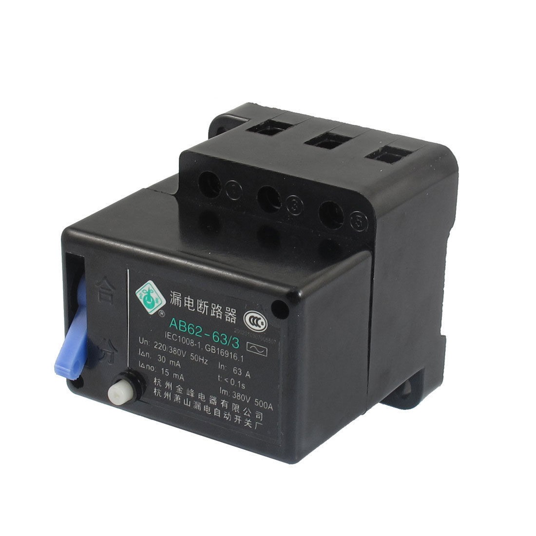 AC 380V 50Hz 63A 3P Switch Earth Leakage Circuit Breaker