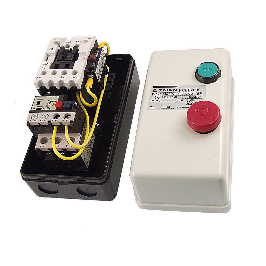 380V AC Coil 5.5KW 3 Phase Magnetic Starter Motor Control Contactor 2.4-3.6A