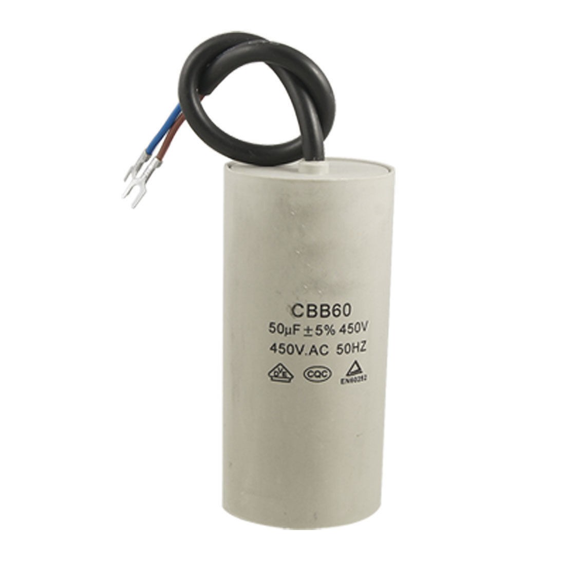 CBB60 50uF Wire Lead Cylinder Motor Run Capacitor AC 450V