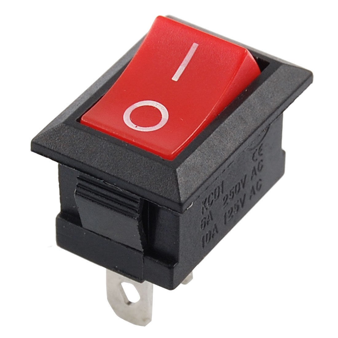 Plastc Shell AC 250V/6A 125V/10A ON OFF 2 Pins SPST Snap-in Rocker Switch