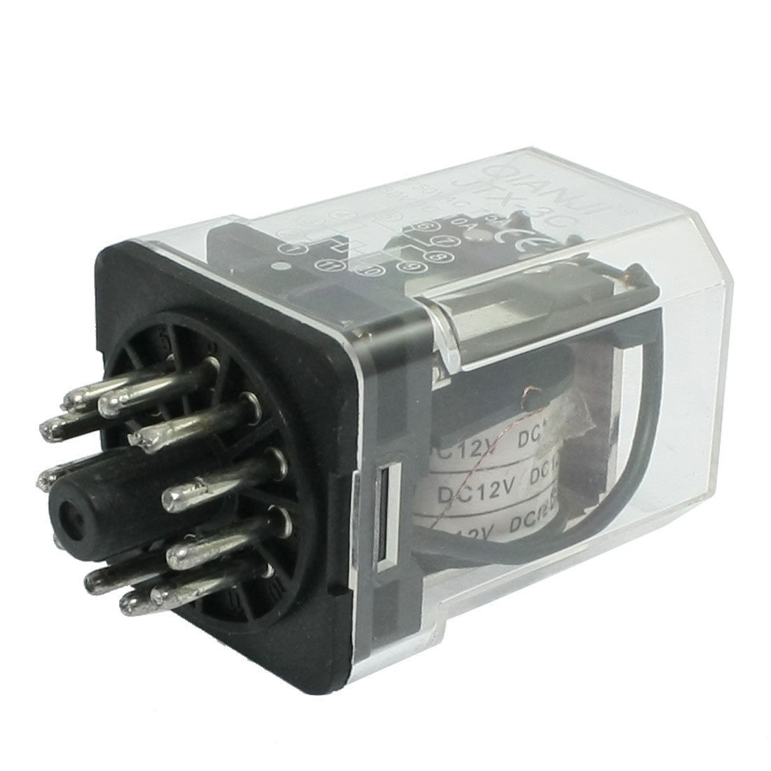 DC 12V Coil Electromagneti<wbr/>c Relay 11 Pins 3PDT 3 NO 3 NC JTX-3C New