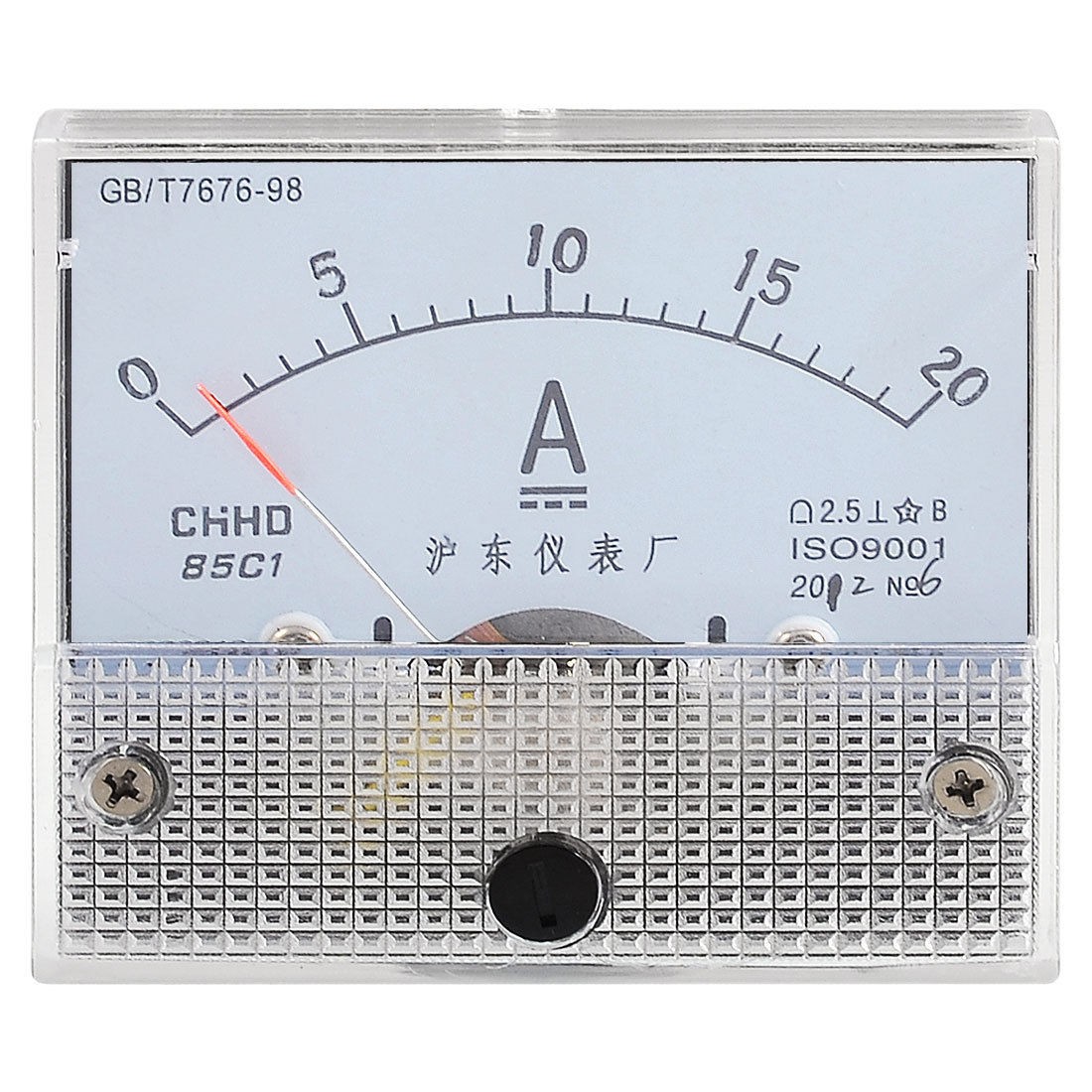 Screw Mounted DC 0-20A Current Testing Analog Ampere Panel Meter