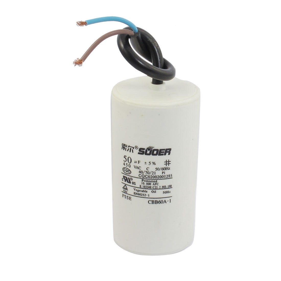CBB60A-1 AC 450V 50/60Hz 50uF Polypropylene Film Motor Run Capacitor