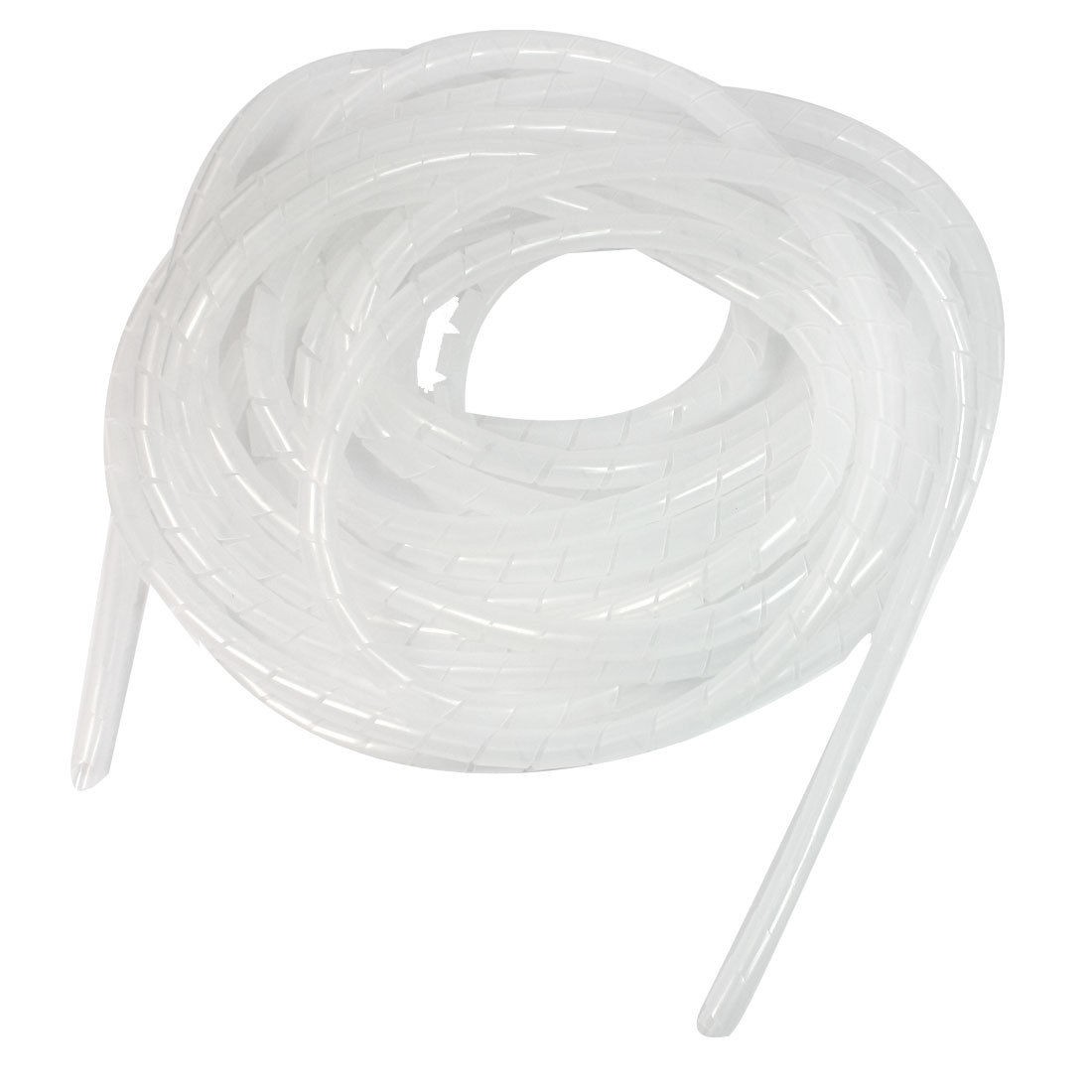 8.5 M Long PE Polyethylene 12mm Spiral Cable Wire Wrap Tube White