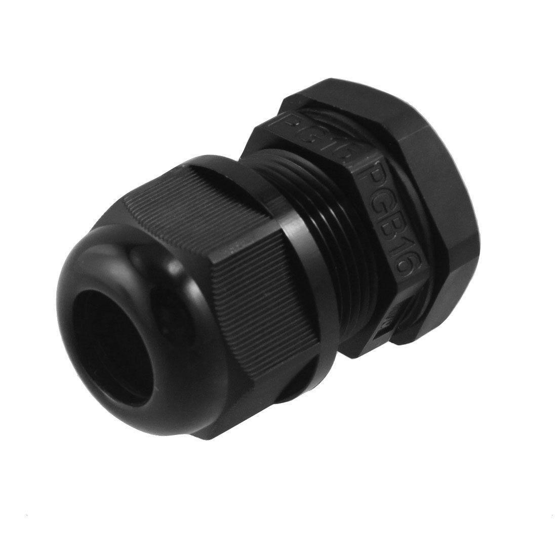 Black Plastic Waterproof PG16 10-14mm Diameter Cable Gland