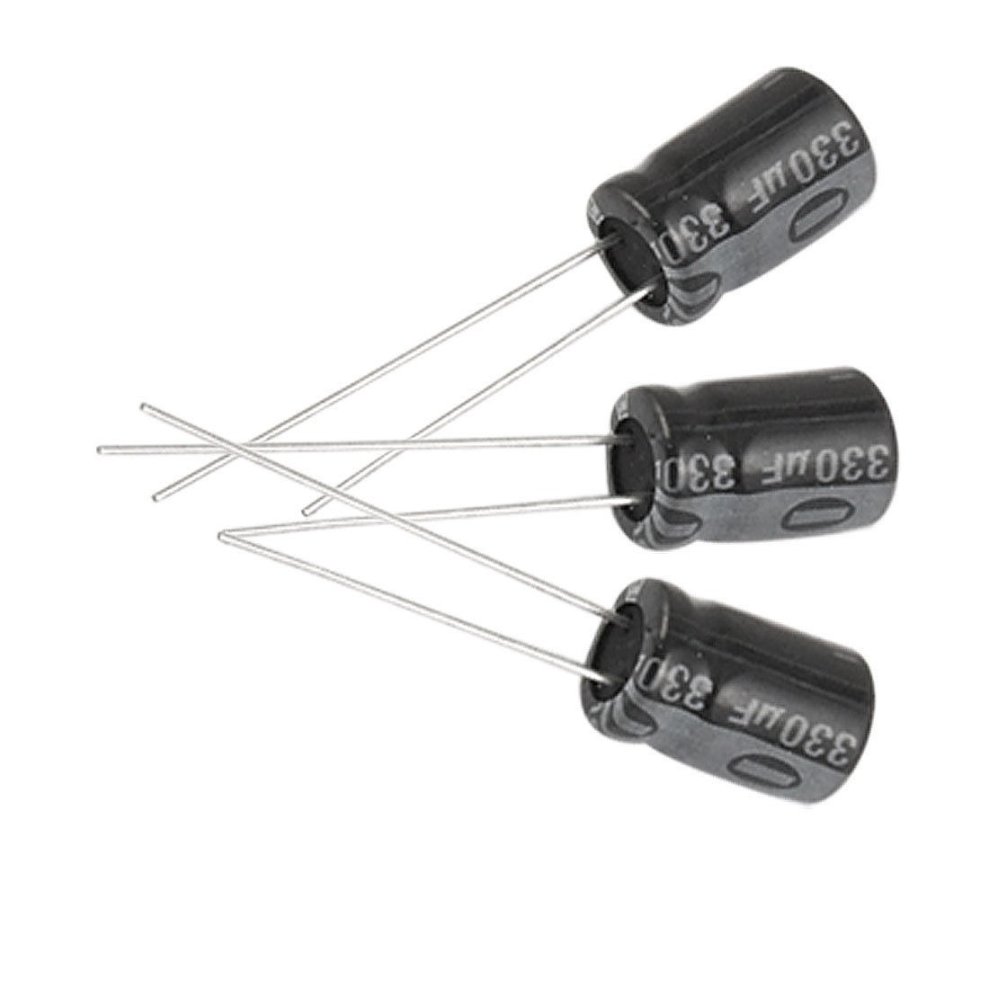 5 x 330uF 16V 105C Radial Electrolytic Capacitor 8x12mm