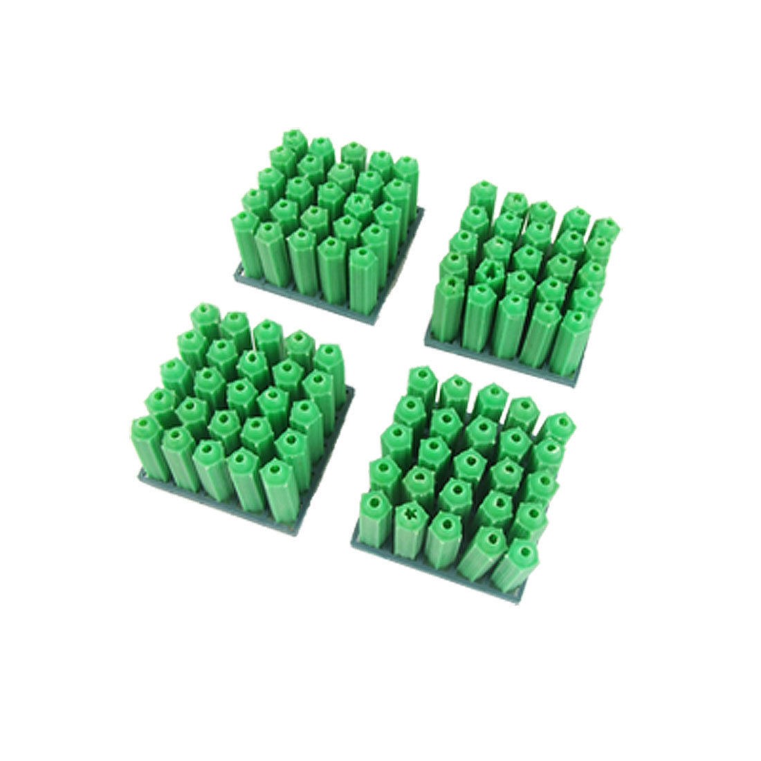 100 Pcs Green 8mm Plastic Screw Fixing Wall Plugs Tool