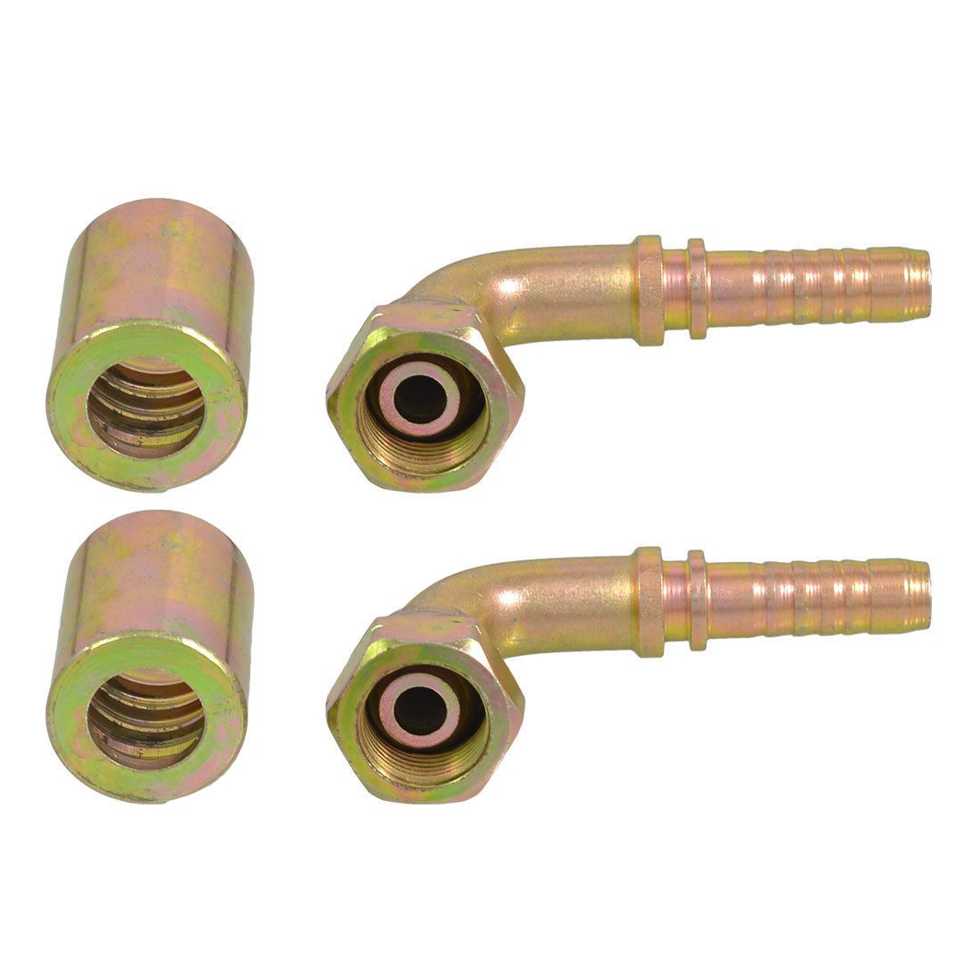 2pcs Hydraulic 3/8" PT Thread 90 Degree Cone End Oil Pipe Fittings Connectors