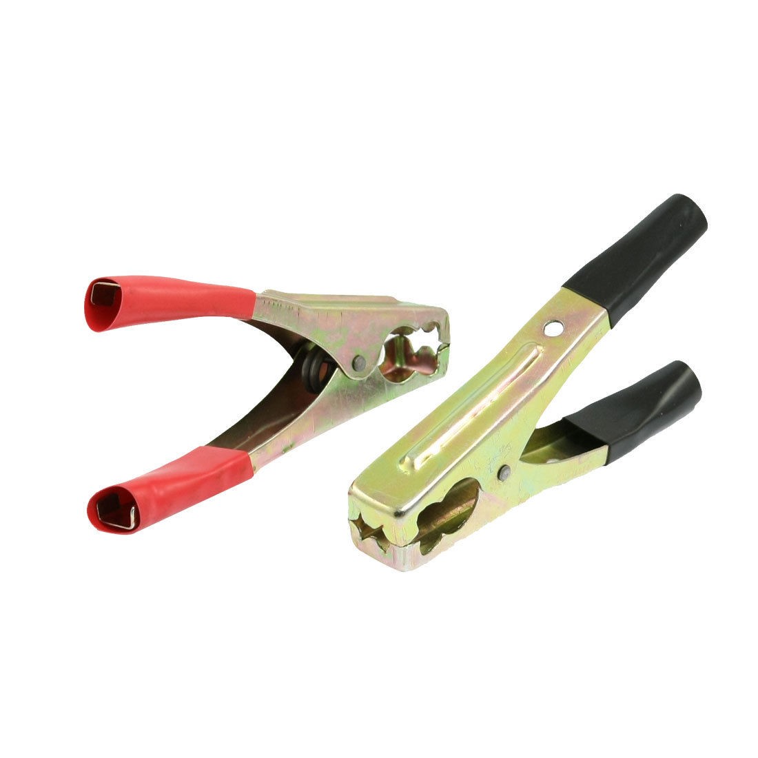 2 Pcs Car Black Red 200A Copper Plated Metal Tip Battery Clamp