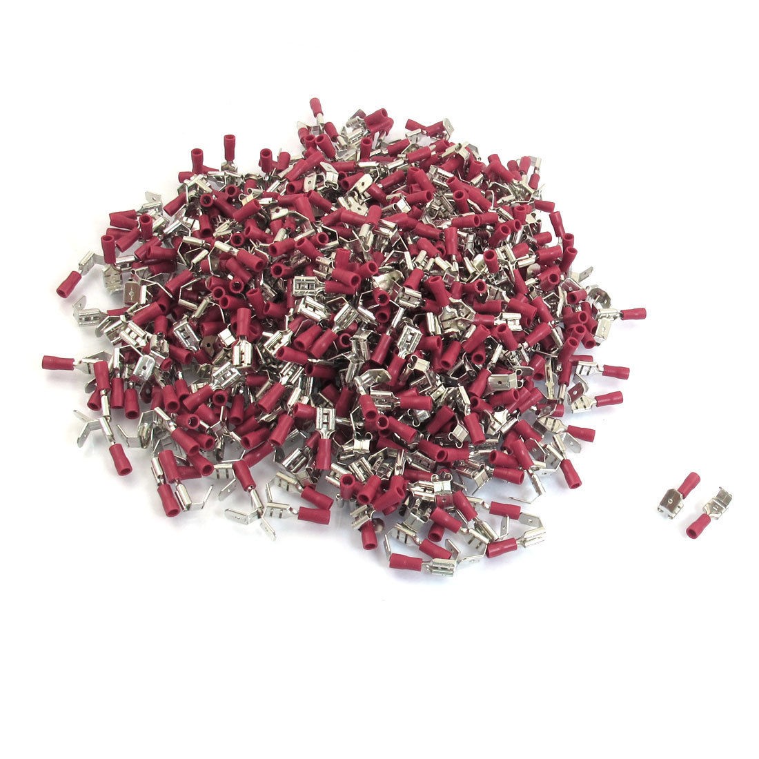 1000 Pcs PBDD1 250 AWG 22 16 Red Pre Insulated Piggy Back Crimp Terminals