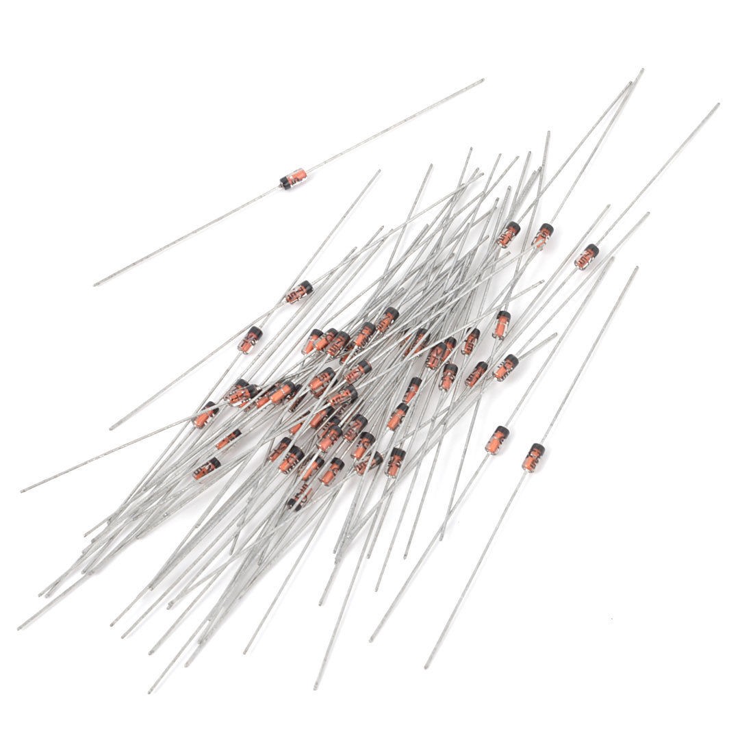 55Pcs 1N5236 7.5V 1/2W Glass Sealed Case Axial Leads Zener Diodes