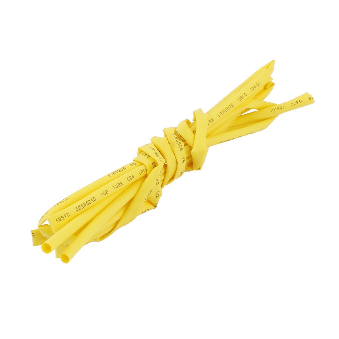2 Pcs 1m Length Shrink Ratio 2/1 4mm Heat Shrinkable Tube Pipe Yellow